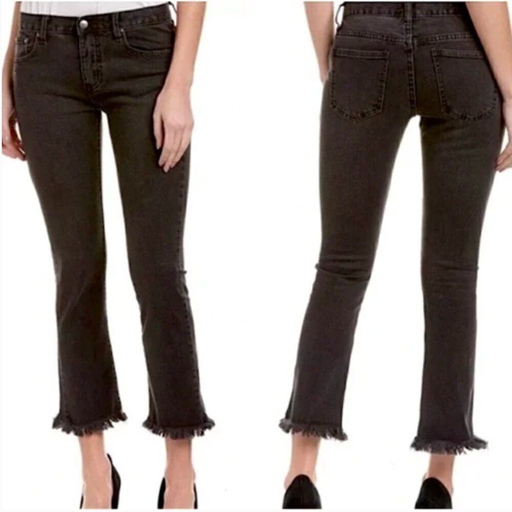 EVIDNT Los Angeles Hermosa Black Jeans Mid Rise Raw Hem Size 26 NWT